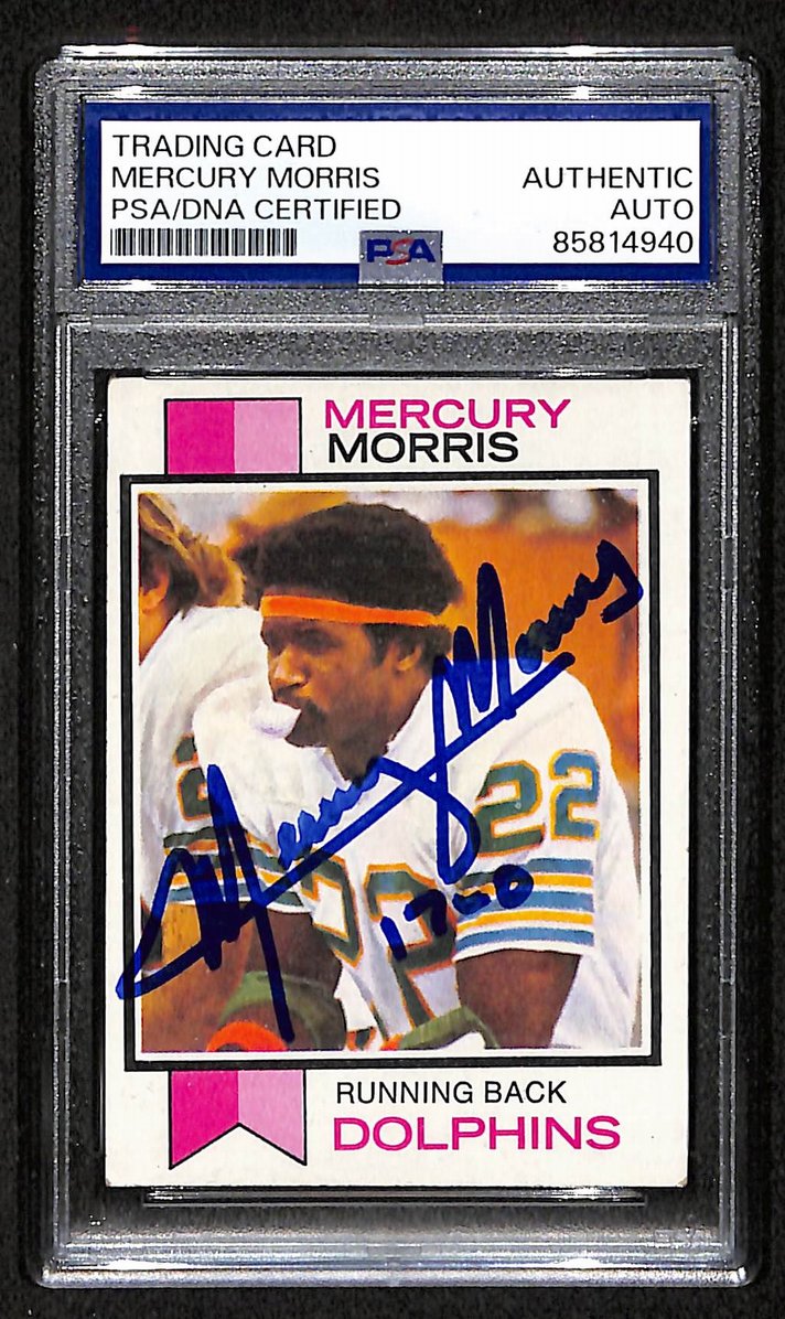 Mercury Morris 1973 Topps Card #48 Signed/Autographed PSA/DNA Dolphins BA209449