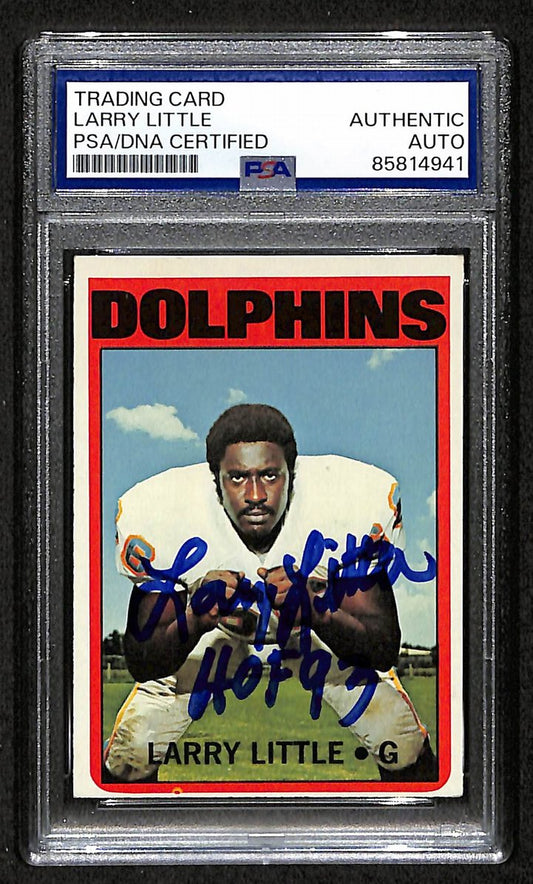 Larry Little HOF 1972 Topps Card #240 Signed/Auto PSA/DNA Dolphins BA209450