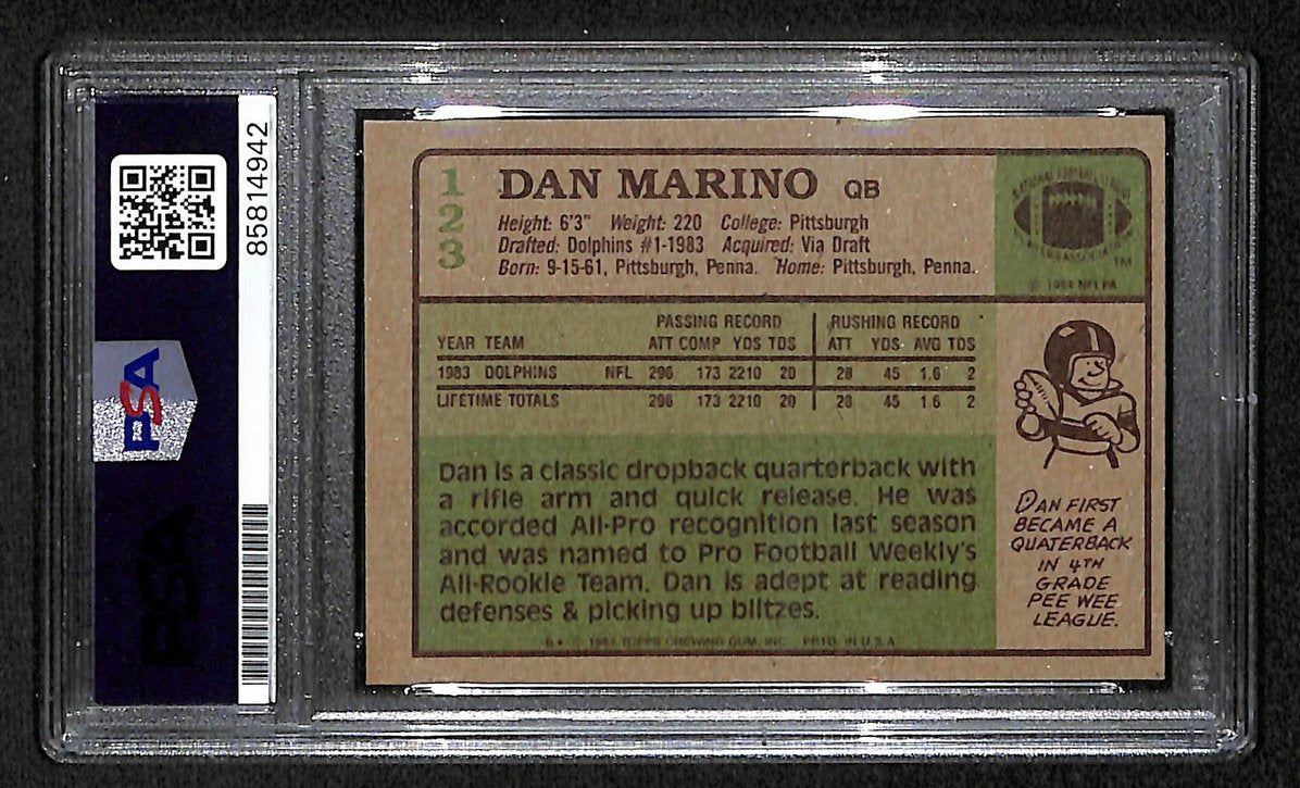 Dan Marino HOF 1984 Topps RC Card #123 Signed/Auto PSA/DNA Dolphins BA209451