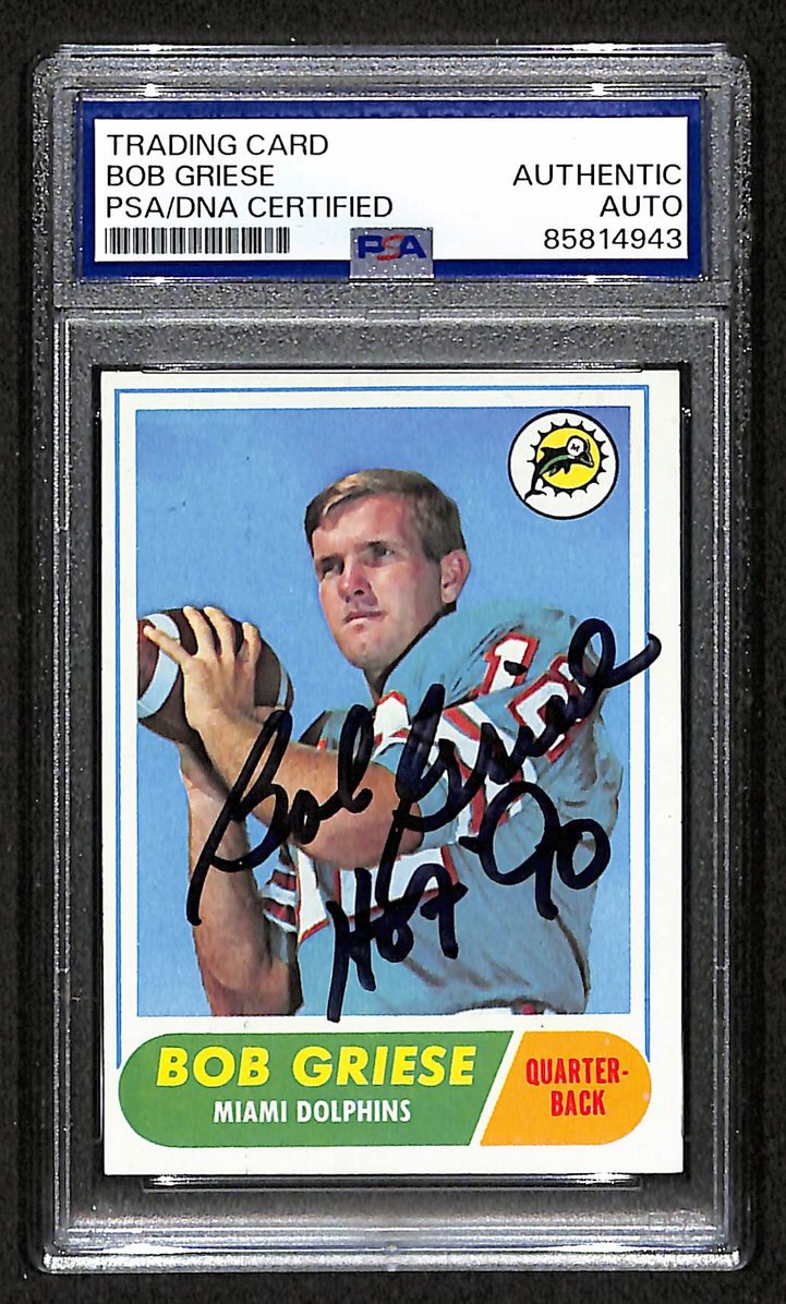 Bob Griese HOF 1968 Topps RC Card #196 Signed/Auto PSA/DNA Dolphins BA209452