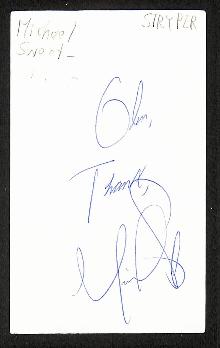Michael Sweet Autographed/Signed 3x5 Index Card Musician JSA BA209468