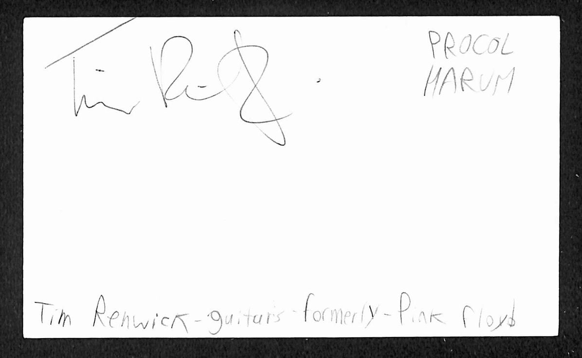 Tim Renwick Autographed/Signed 3x5 Index Card Musician JSA BA209476