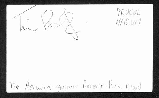 Tim Renwick Autographed/Signed 3x5 Index Card Musician JSA BA209476