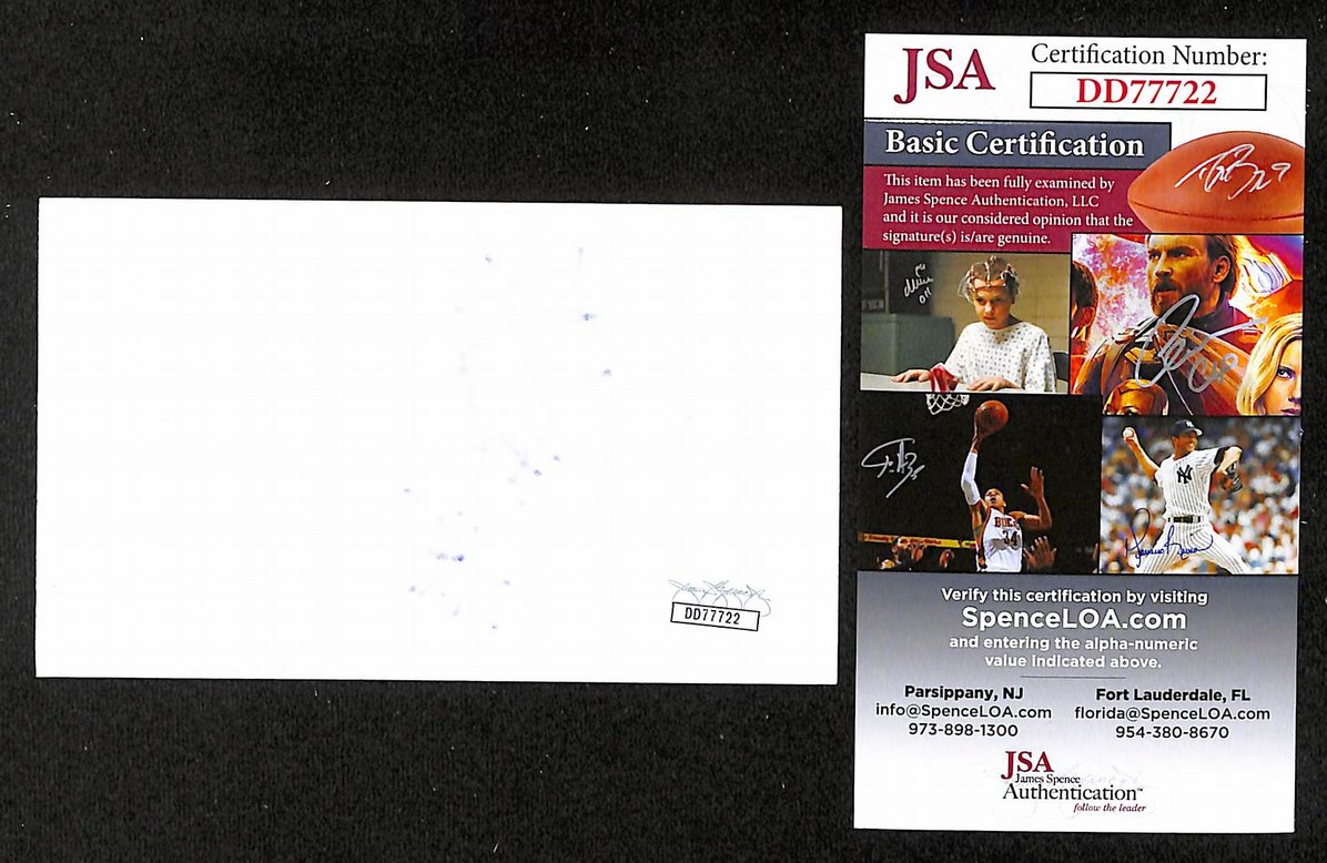 Stacy Jones Autographed/Signed 3x5 Index Card Musician JSA BA209486
