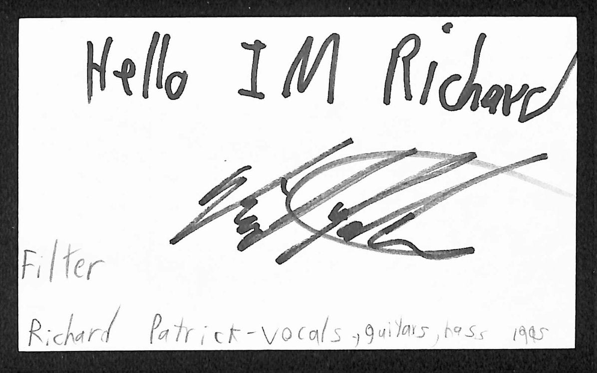 Richard Patrick Autographed/Signed 3x5 Index Card Musician JSA BA209490