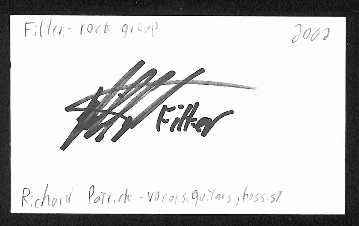Richard Patrick Autographed/Signed 3x5 Index Card Musician JSA BA209491