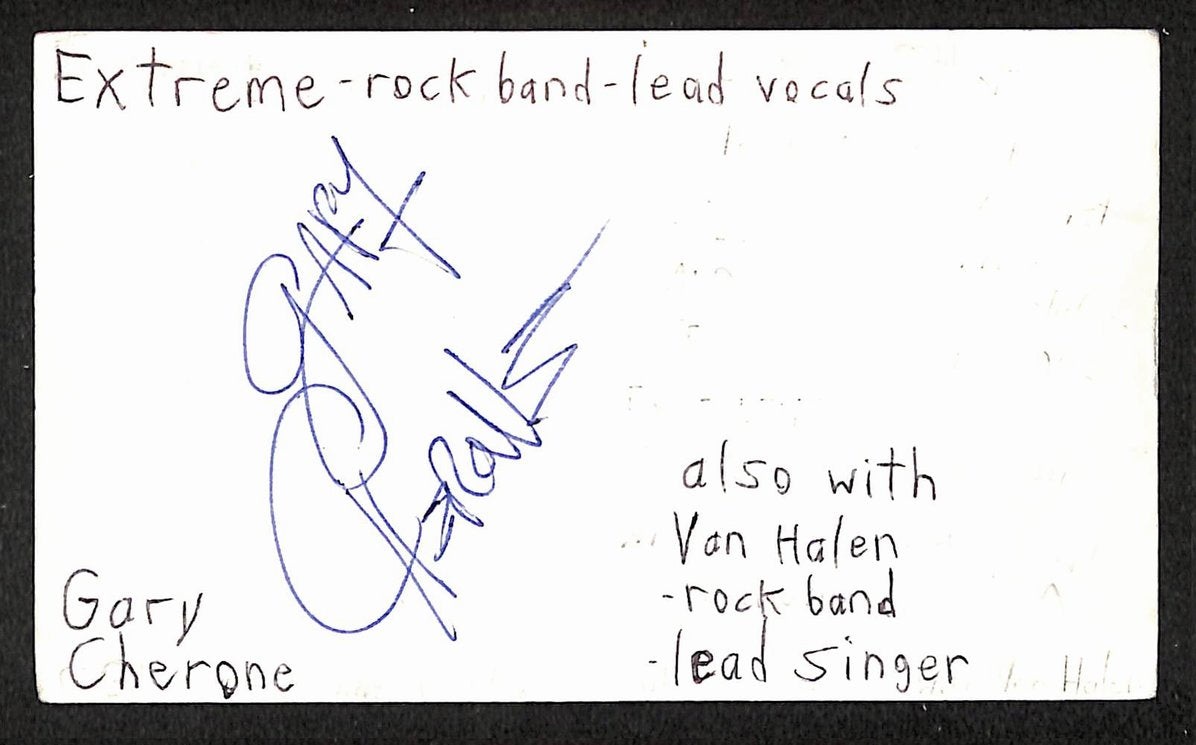 Gary Cherone Autographed/Signed 3x5 Index Card Van Halen JSA BA209492
