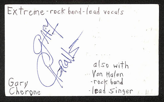 Gary Cherone Autographed/Signed 3x5 Index Card Van Halen JSA BA209492