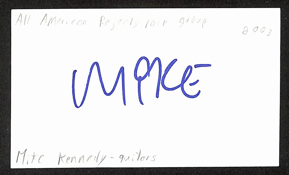 Mike Kennedy Autographed/Signed 3x5 Index Card All-American Rejects JSA BA209493