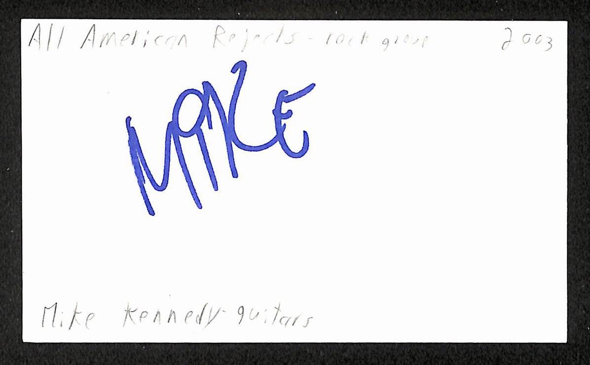 Mike Kennedy Autographed/Signed 3x5 Index Card All-American Rejects JSA BA209494