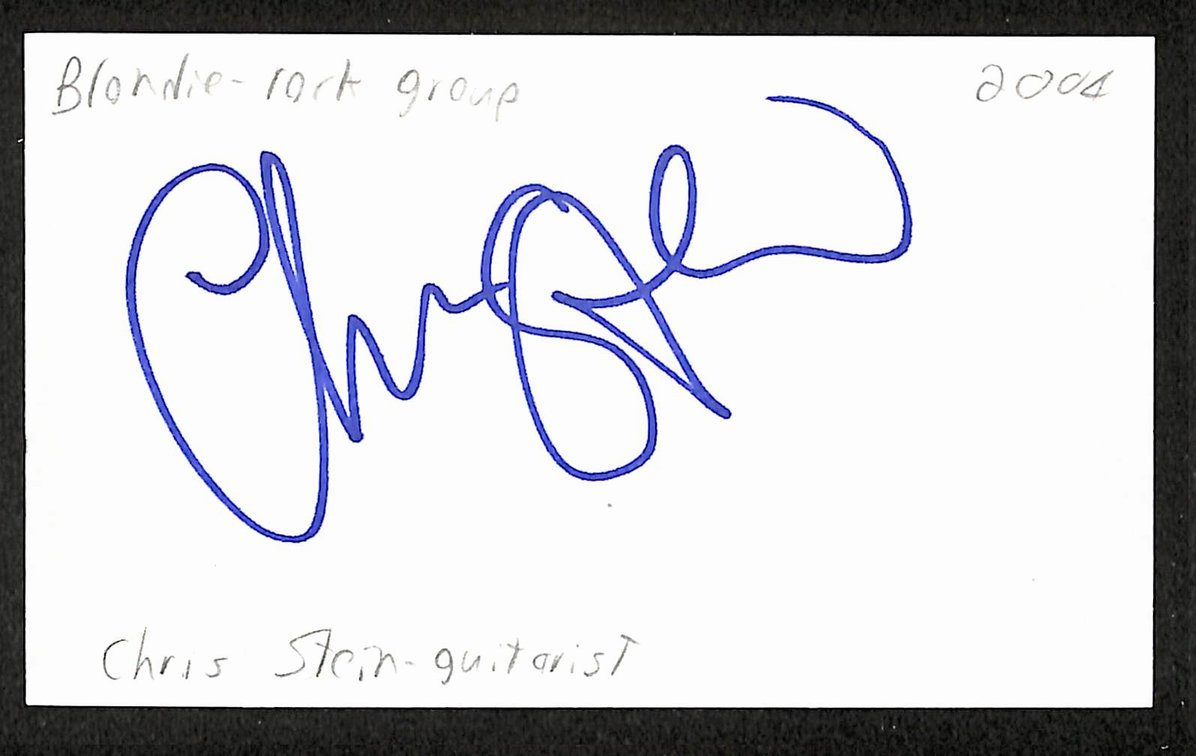 Chris Stein Autographed/Signed 3x5 Index Card Blondie JSA BA209496