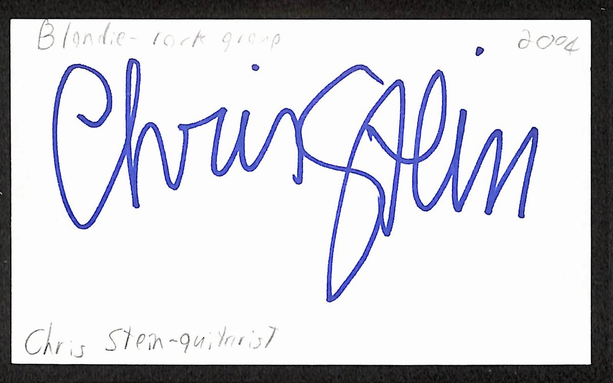 Chris Stein Autographed/Signed 3x5 Index Card Blondie JSA BA209497