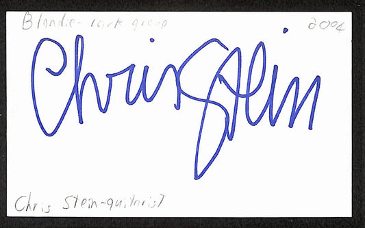 Chris Stein Autographed/Signed 3x5 Index Card Blondie JSA BA209497
