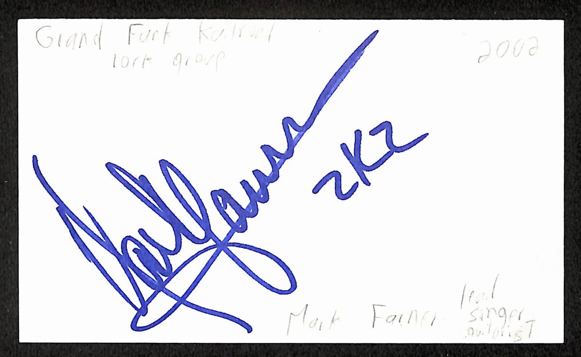 Mark Farner Autographed/Signed 3x5 Index Card Musician JSA BA209499