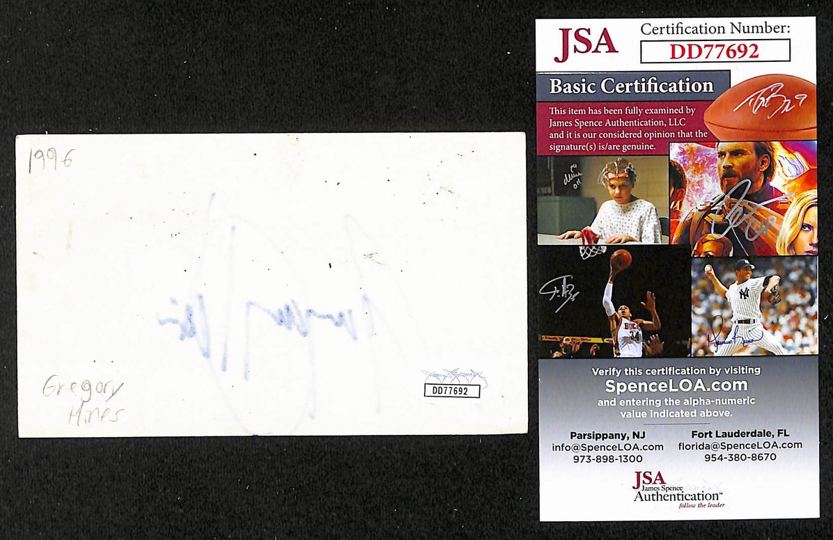Gregory Hines Autographed/Signed 3x5 Index Card Dancer Actor JSA BA209500