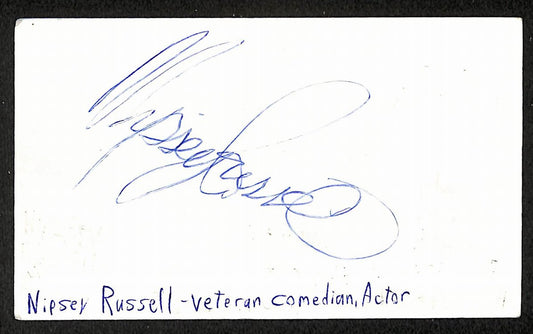 Nipsey Russell Autographed/Signed 3x5 Index Card Match Game JSA BA209501