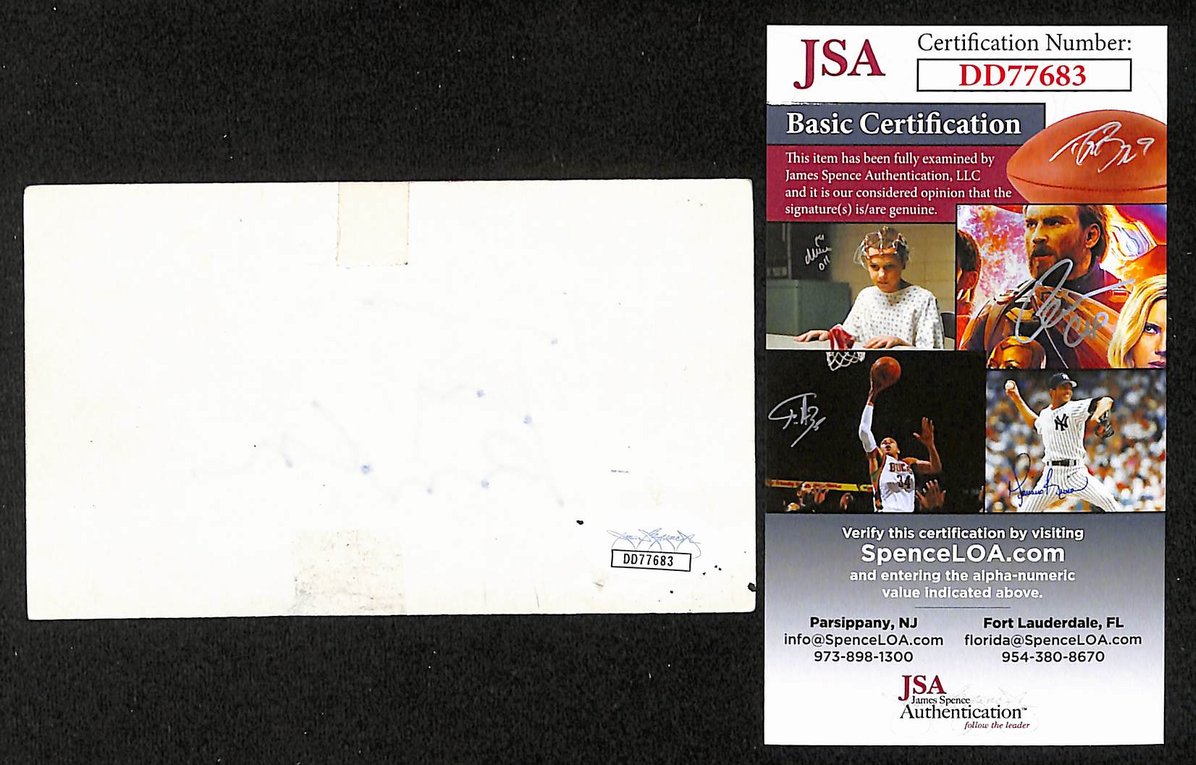 Tony Randall Autographed/Signed 3x5 Index Card The Odd Couple JSA BA209503