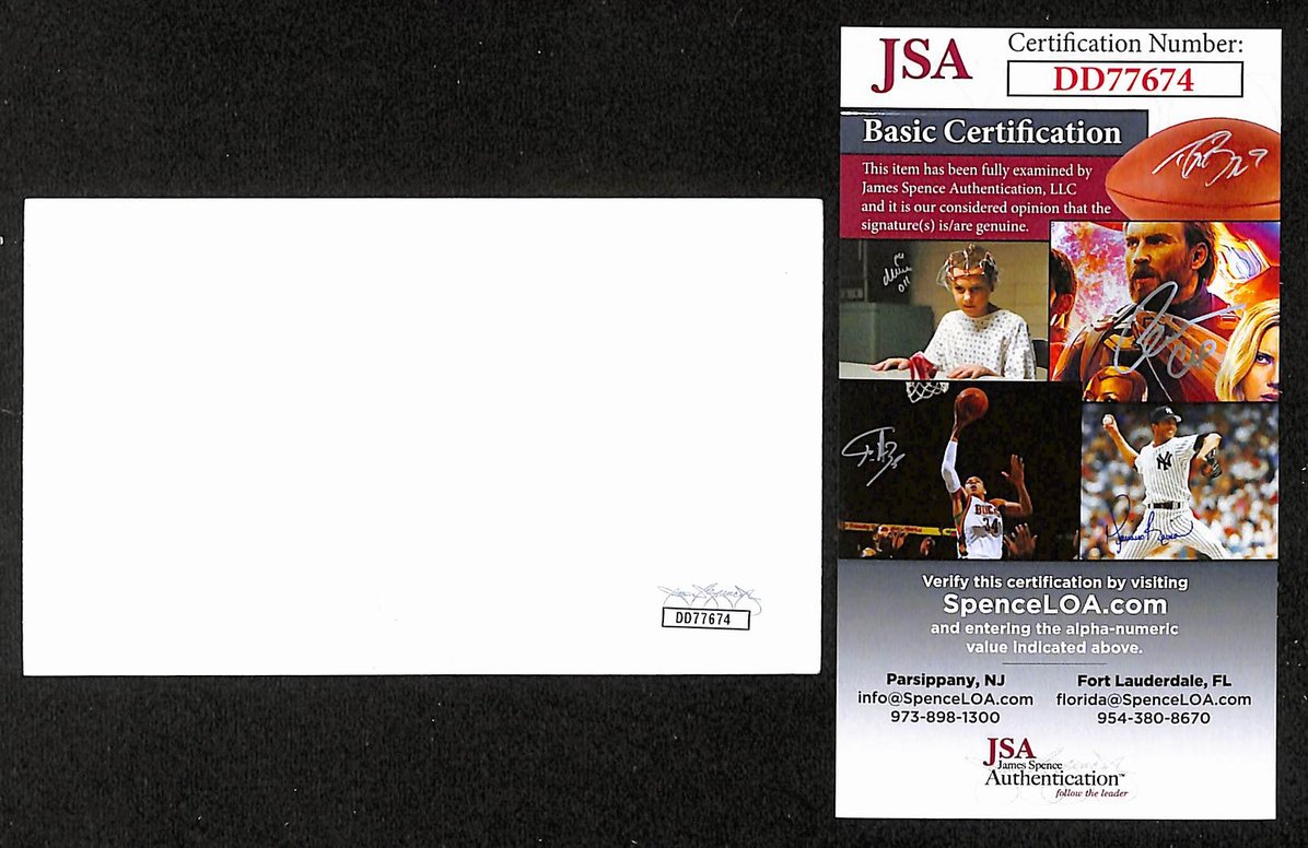 Steve Vai Autographed/Signed 3x5 Index Card Whitesnake JSA BA209505