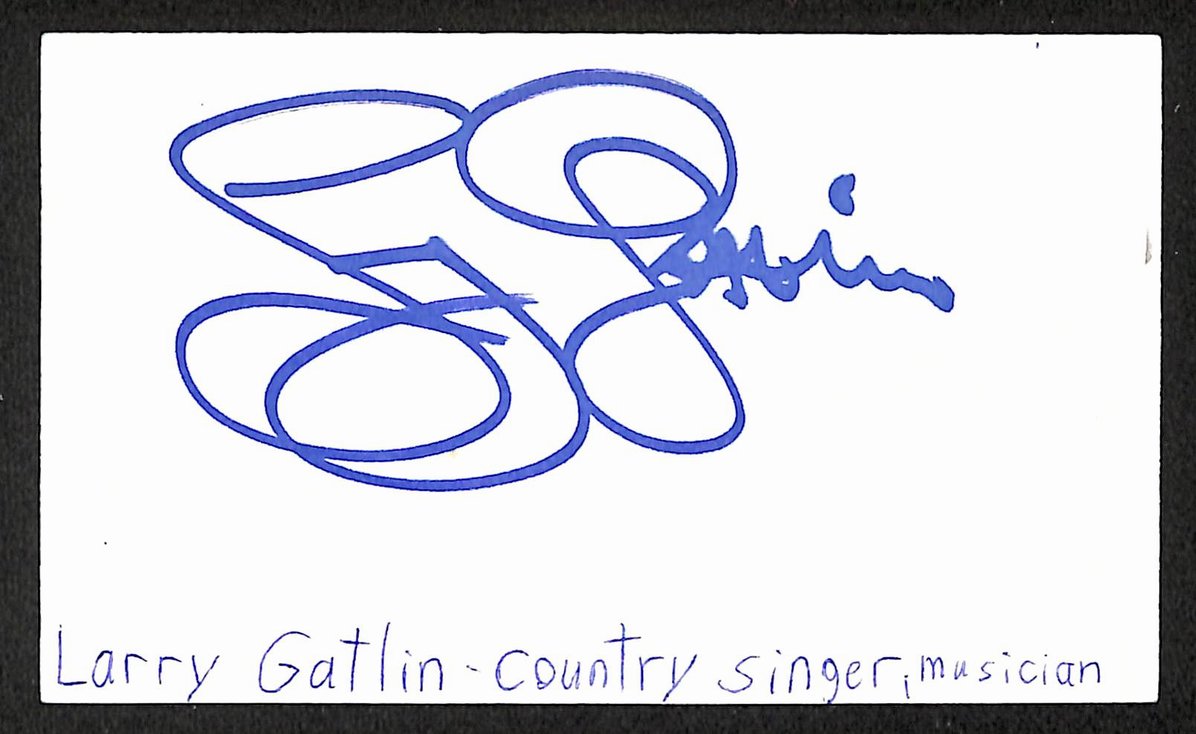 Larry Gatlin Autographed/Signed 3x5 Index Card Musician JSA BA209506