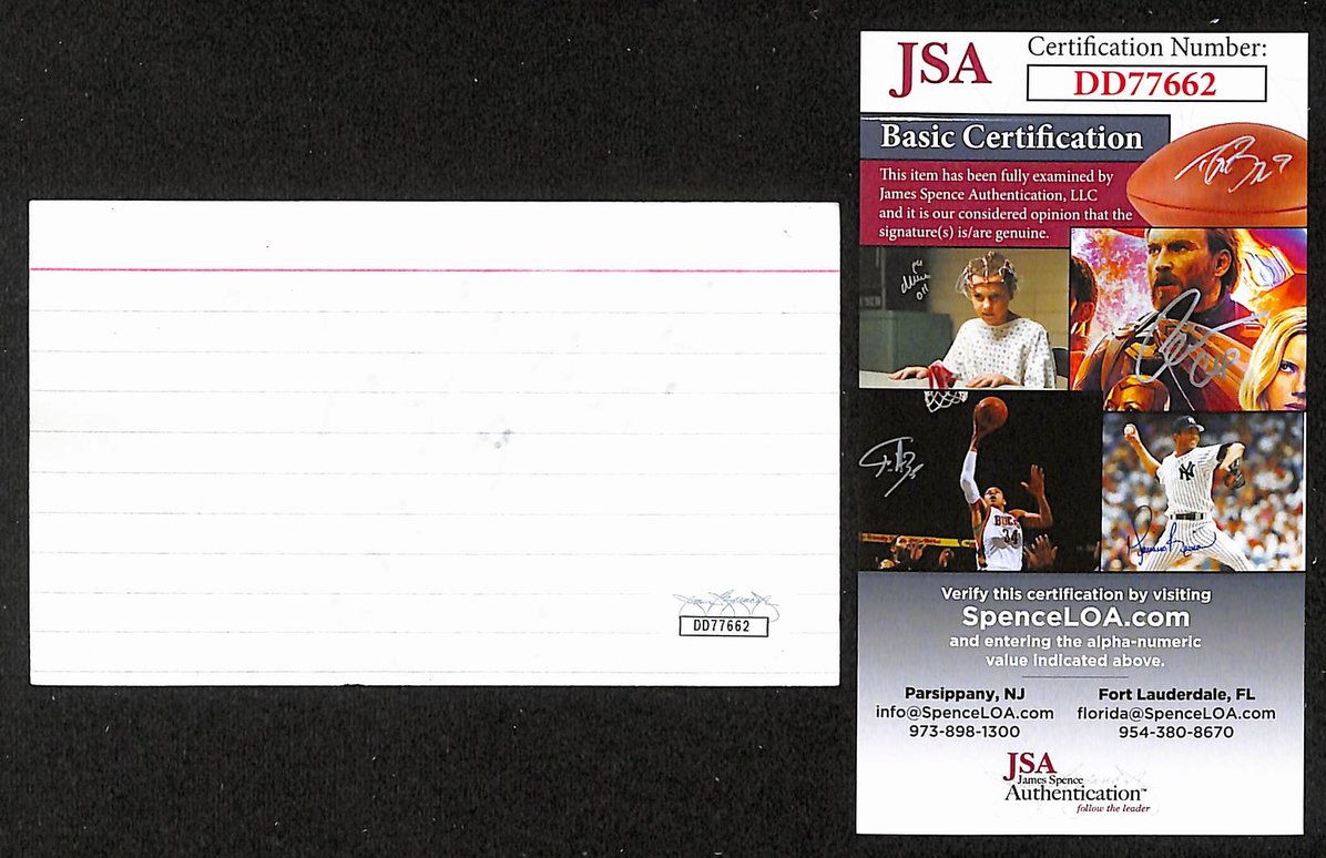 Tom Cochrane Autographed/Signed 3x5 Index Card Musician JSA BA209511