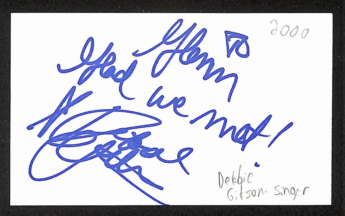 Debbie Gibson Autographed/Signed 3x5 Index Card 80s Pop Singer JSA BA209512