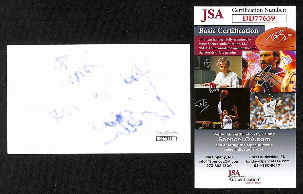 Debbie Gibson Autographed/Signed 3x5 Index Card 80s Pop Singer JSA BA209512