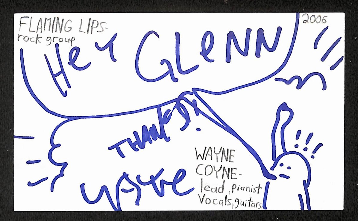 Wayne Coyne Autographed/Signed 3x5 Index Card The Flaming Lips JSA BA209513