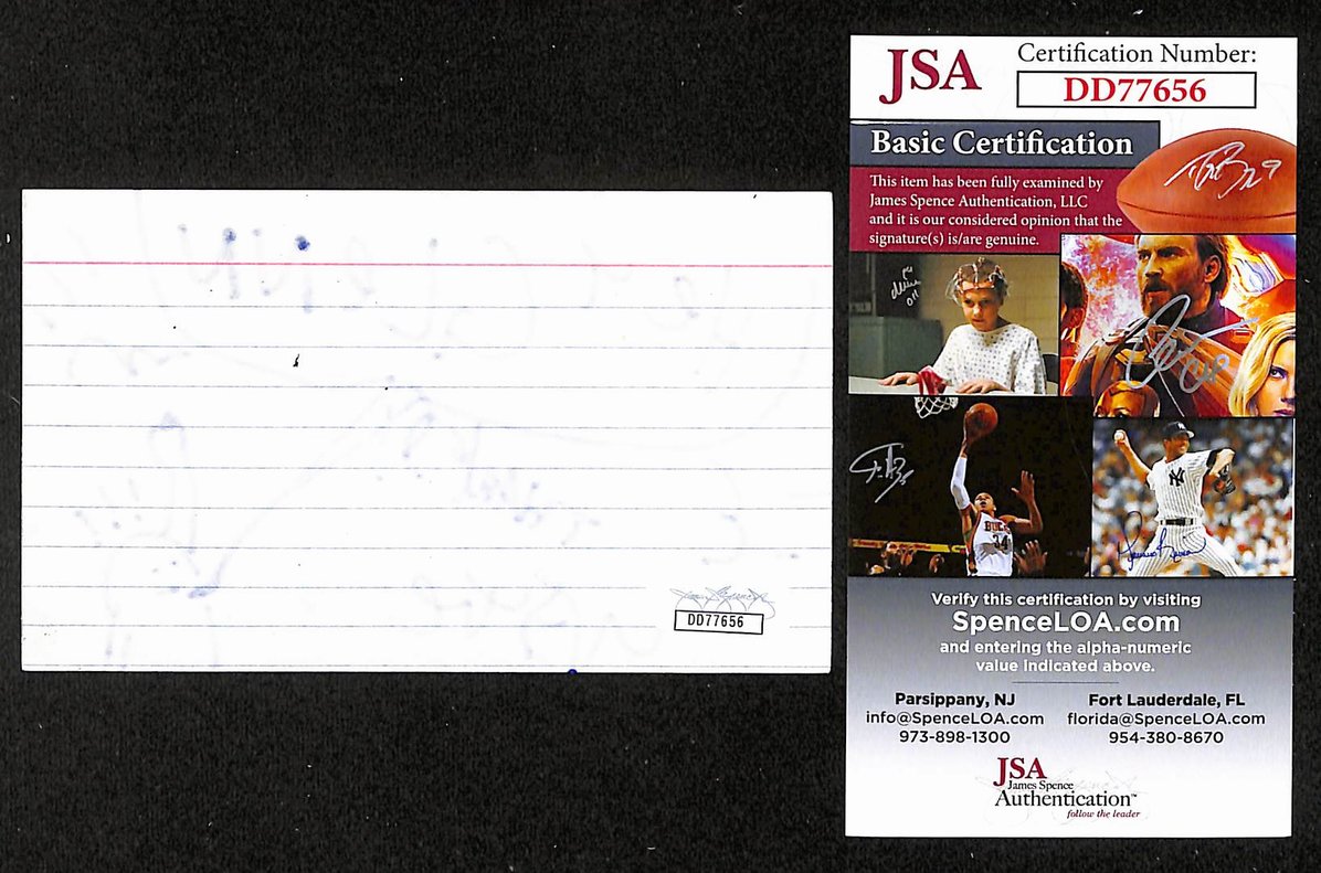 Wayne Coyne Autographed/Signed 3x5 Index Card The Flaming Lips JSA BA209513