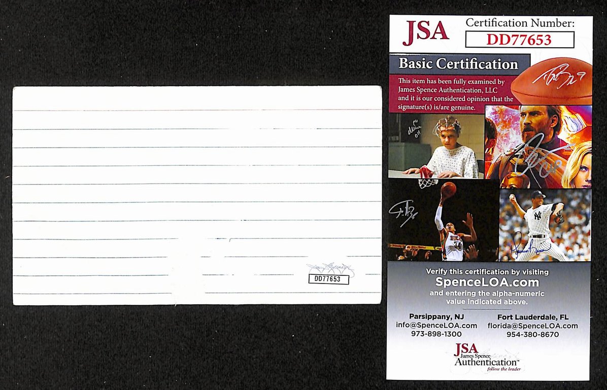 Mike Rutherford Autographed/Signed 3x5 Index Card Genesis JSA BA209514