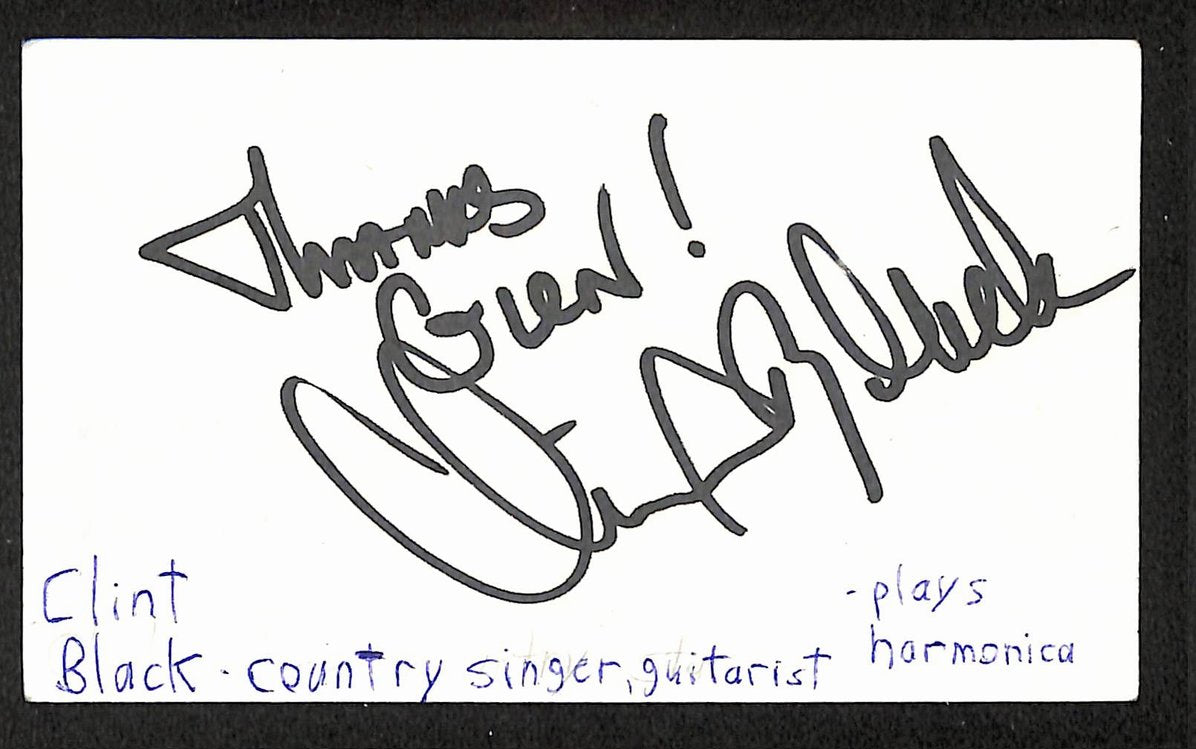 Clint Black Autographed/Signed 3x5 Index Card Country Singer JSA BA209515