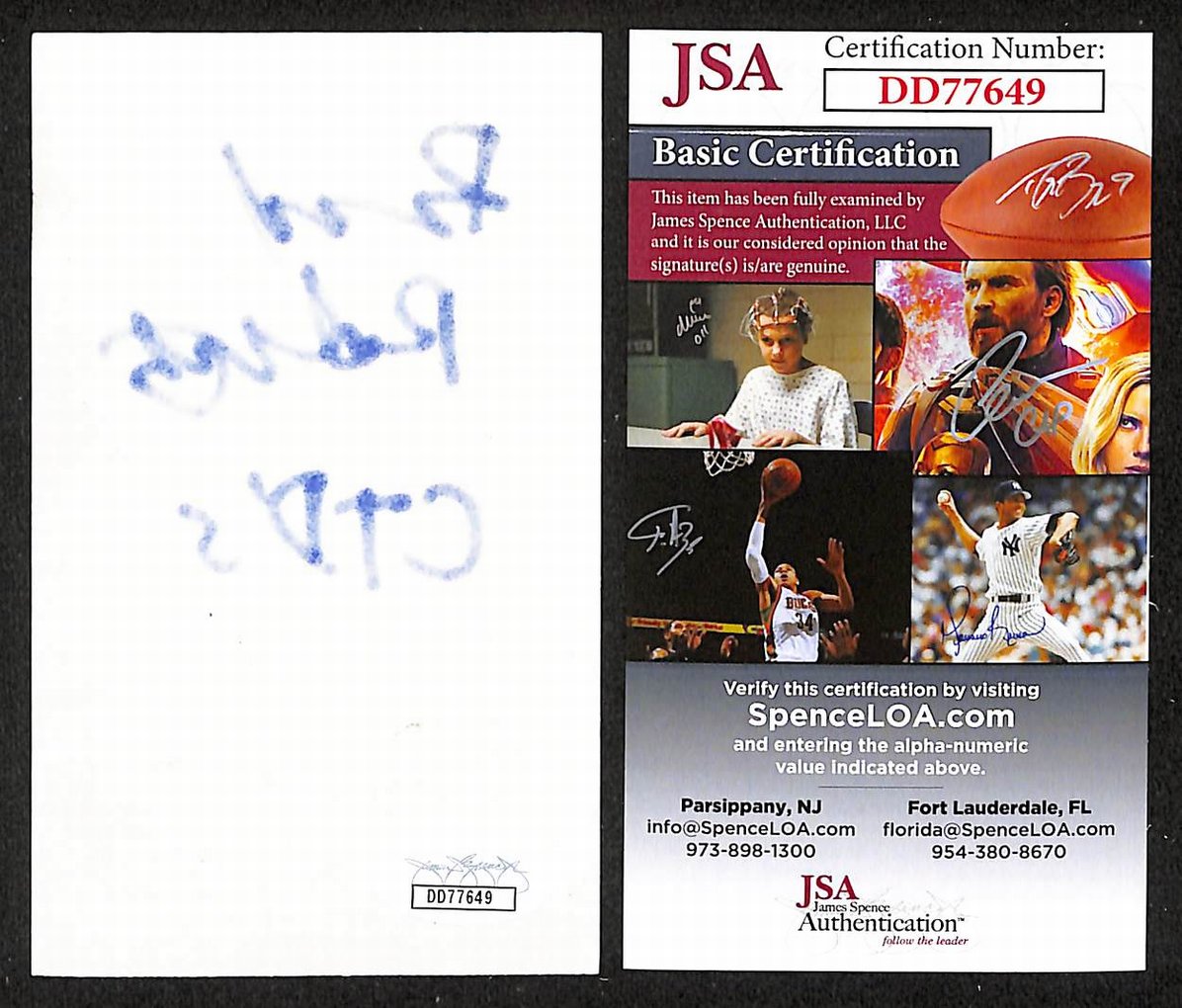 Brad Roberts Autographed/Signed 3x5 Index Card Crash Test Dummies JSA BA209517