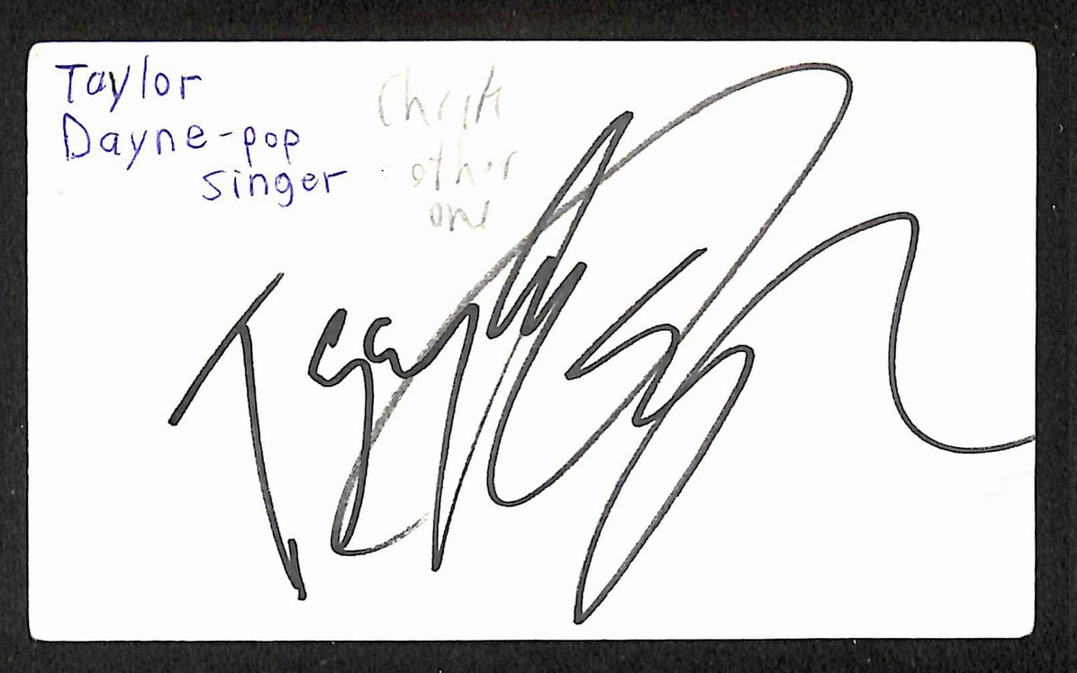 Taylor Dayne Autographed/Signed 3x5 Index Card 80s Pop Singer JSA BA209520