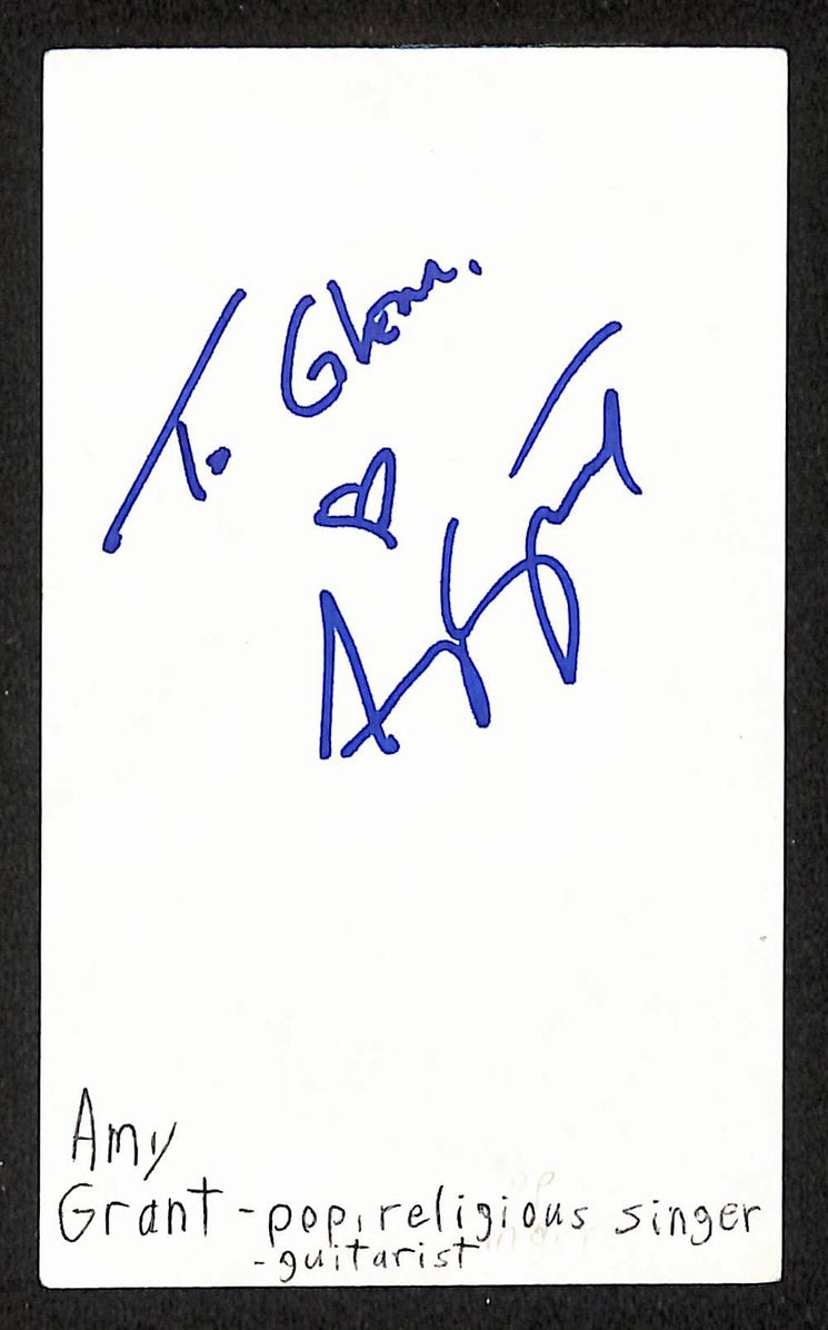 Amy Grant Autographed/Signed 3x5 Index Card Musician JSA BA209521