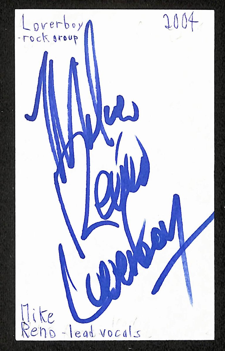 Mike Reno Autographed/Signed 3x5 Index Card Loverboy JSA BA209522