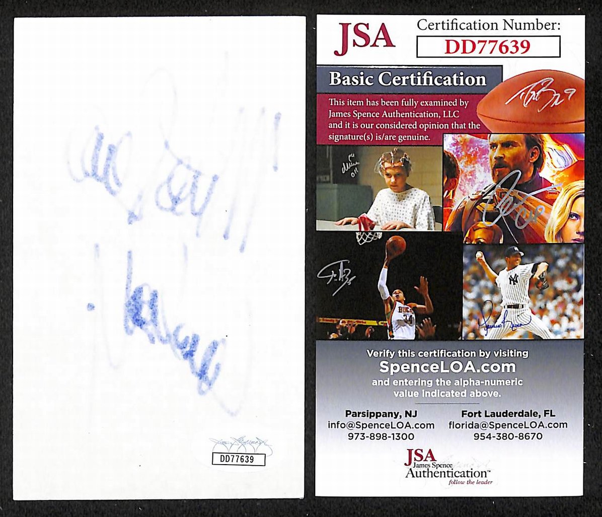 Mike Reno Autographed/Signed 3x5 Index Card Loverboy JSA BA209523