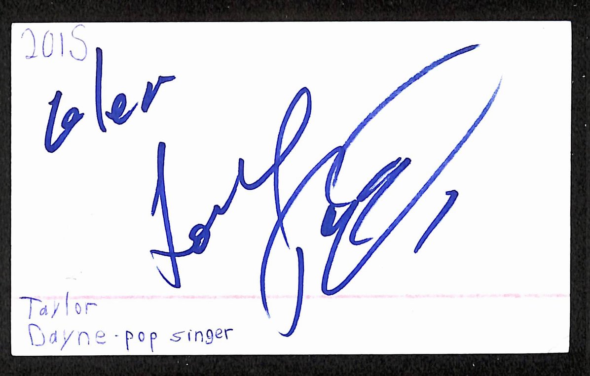 Taylor Dayne Autographed/Signed 3x5 Index Card 80s Pop Singer JSA BA209524