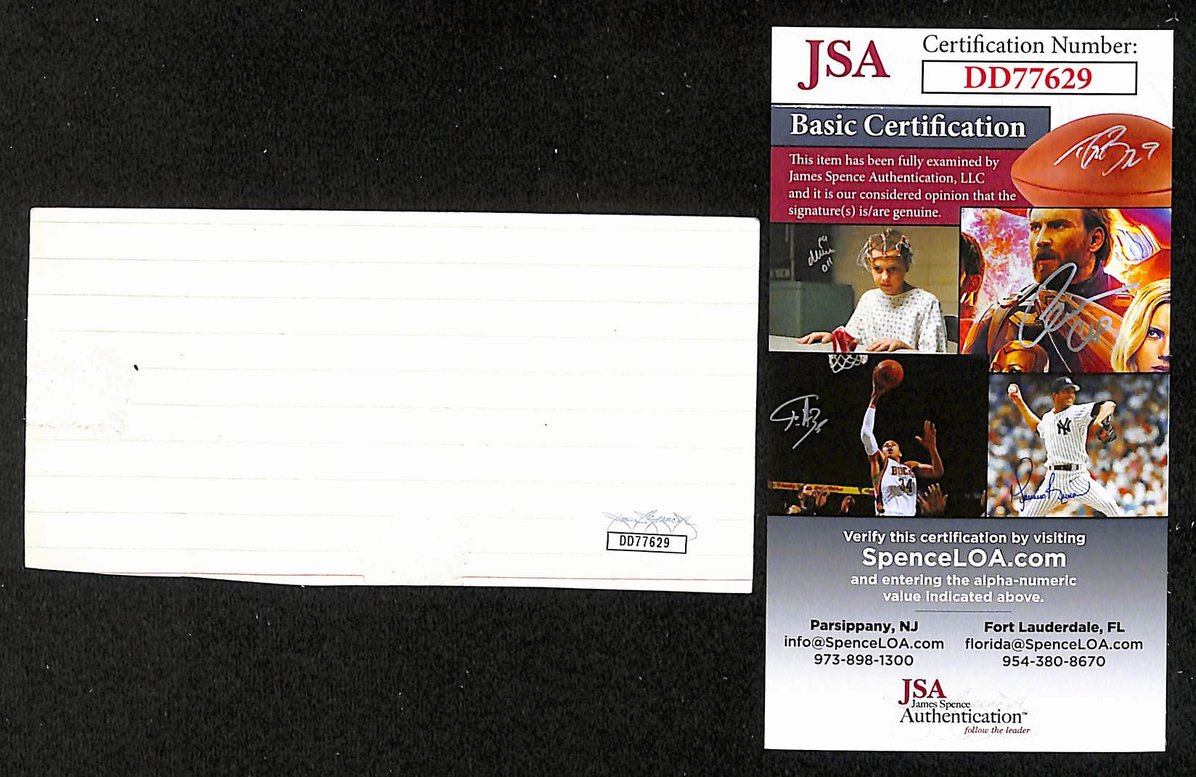 Jim Kerr Autographed/Signed 3x5 Index Card Simple Minds JSA BA209526