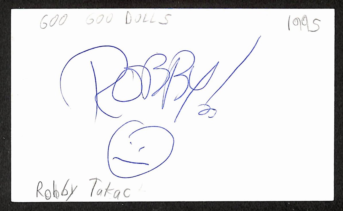 Robby Takac Autographed/Signed 3x5 Index Card Goo Goo Dolls JSA BA209529