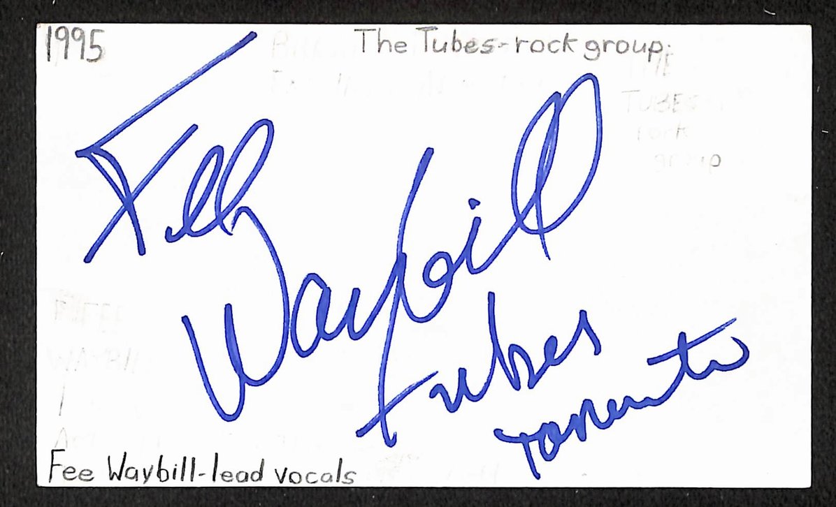 Fee Waybill Autographed/Signed 3x5 Index Card The Tubes JSA BA209532