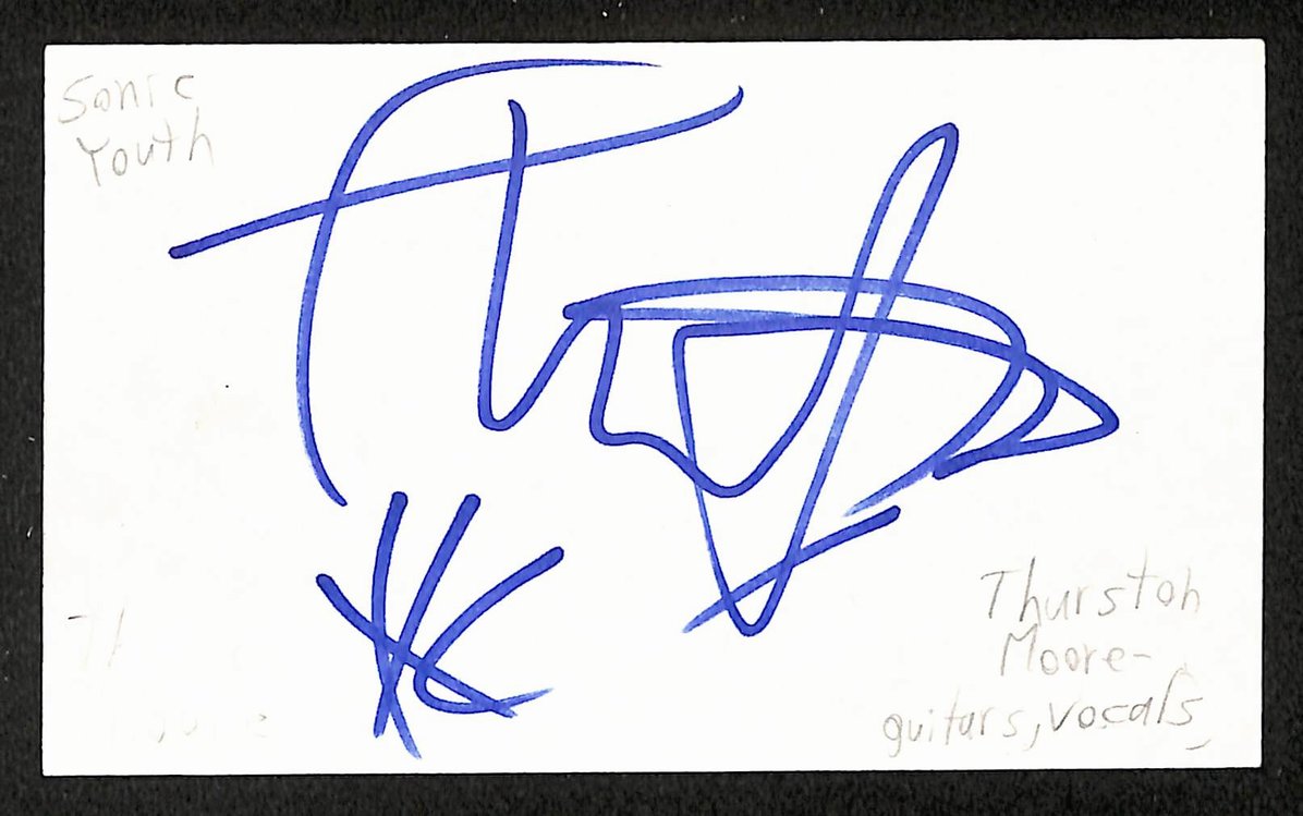 Thurston Moore Autographed/Signed 3x5 Index Card Sonic Youth JSA BA209537
