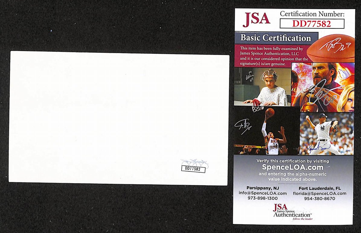 Thurston Moore Autographed/Signed 3x5 Index Card Sonic Youth JSA BA209537