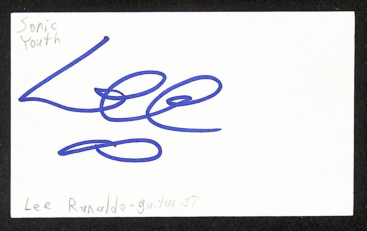 Lee Ranaldo Autographed/Signed 3x5 Index Card Sonic Youth JSA BA209538