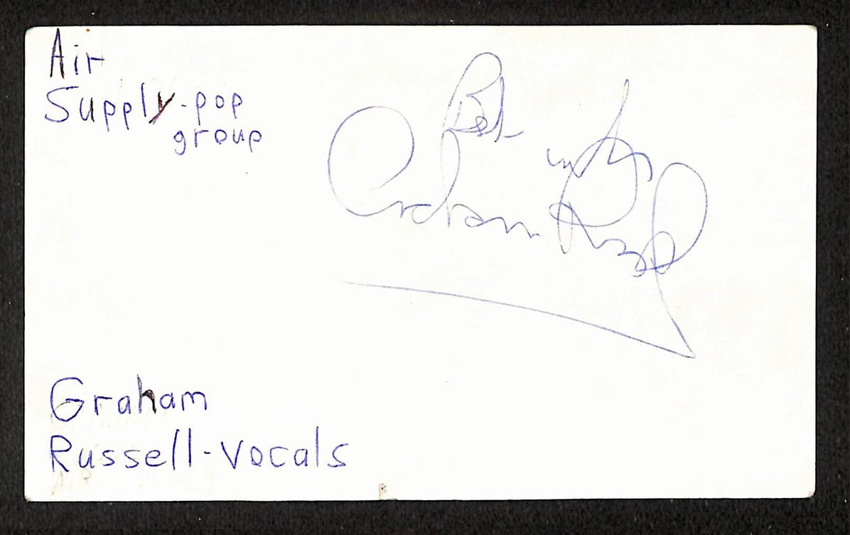 Graham Russell Autographed/Signed 3x5 Index Card Air Supply JSA BA209539