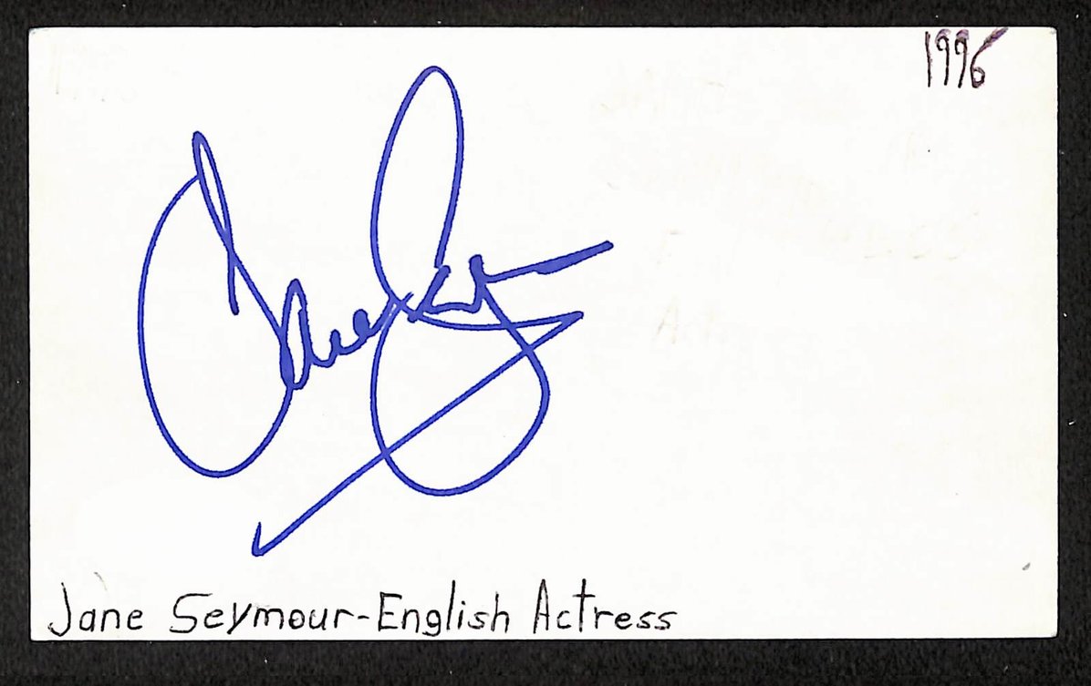 Jane Seymour Autographed/Signed 3x5 Index Card Actress JSA BA209540