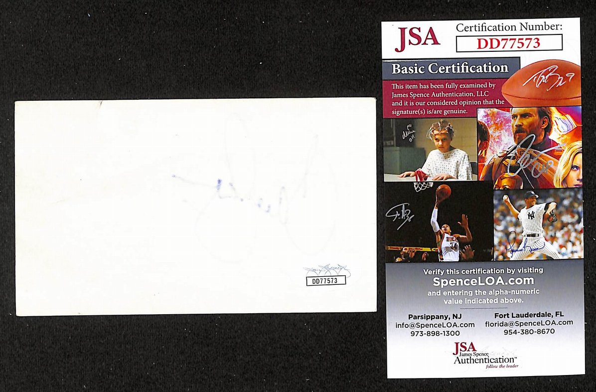 Jane Seymour Autographed/Signed 3x5 Index Card Actress JSA BA209540