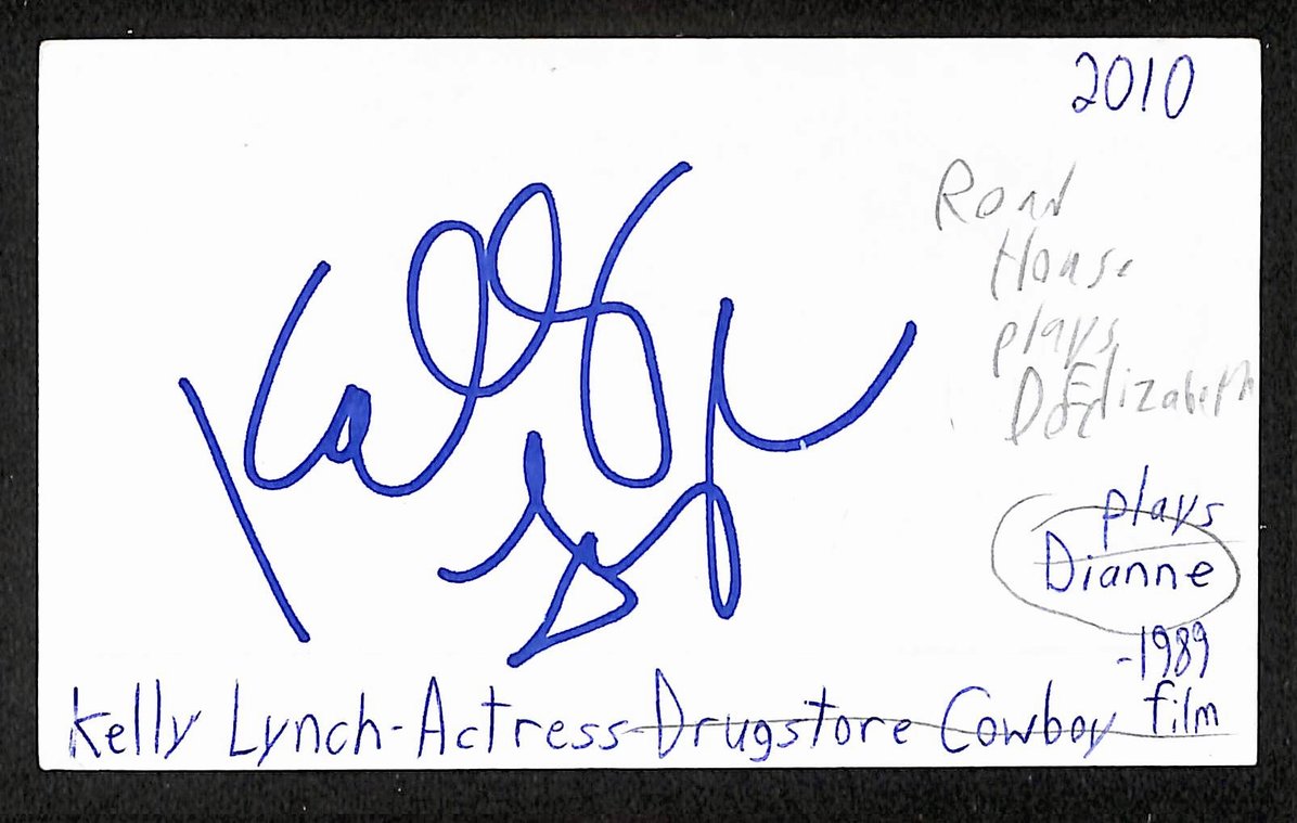 Kelly Lynch Autographed/Signed 3x5 Index Card Actress JSA BA209541