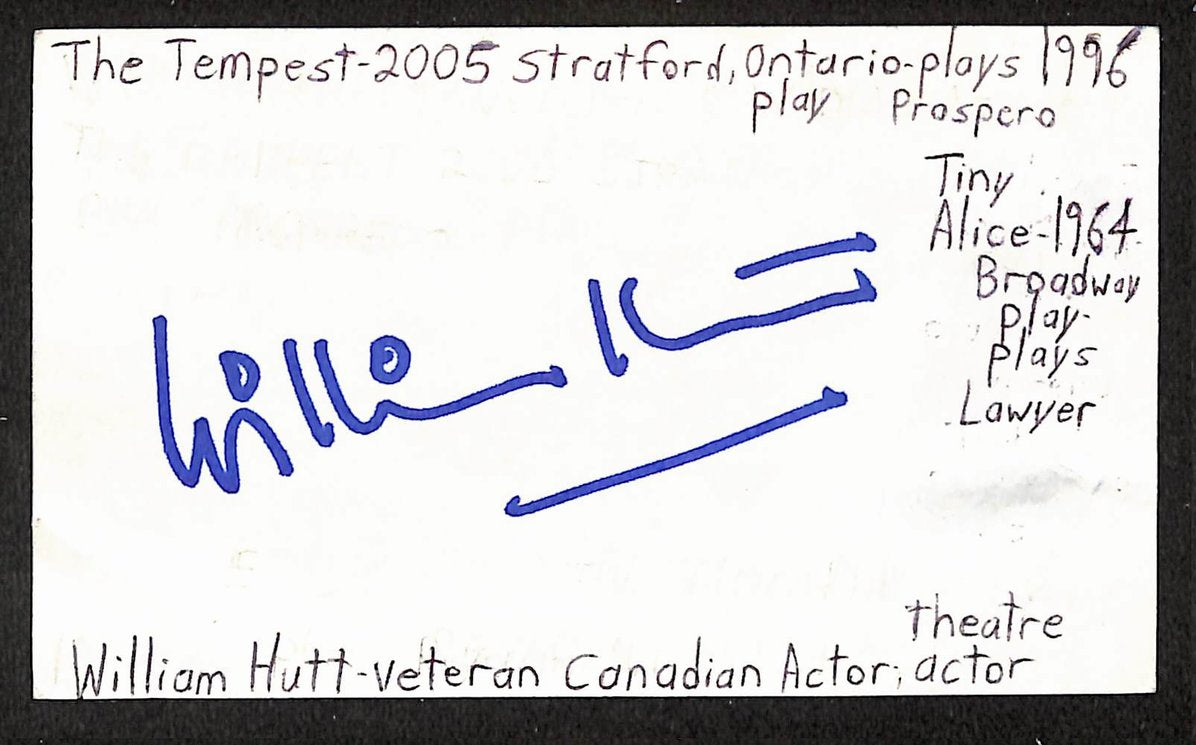 William Hutt Autographed/Signed 3x5 Index Card Actor JSA BA209542