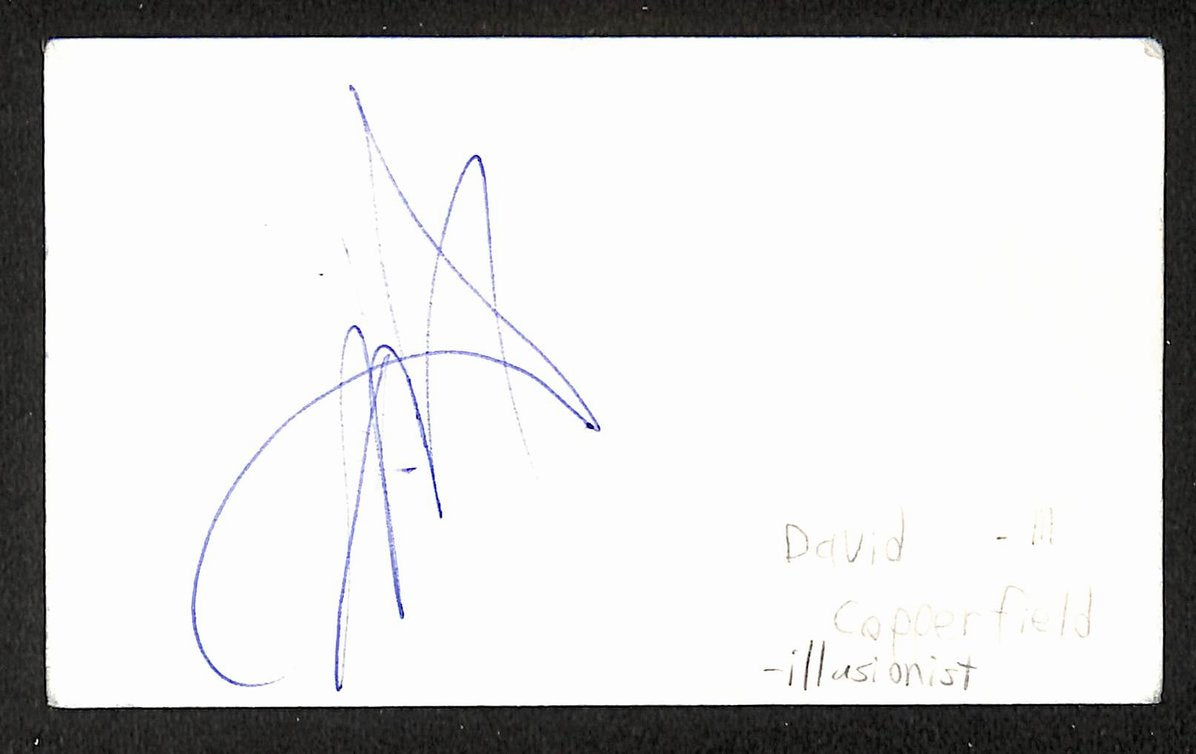 David Copperfield Autographed/Signed 3x5 Index Card Magician JSA BA209545