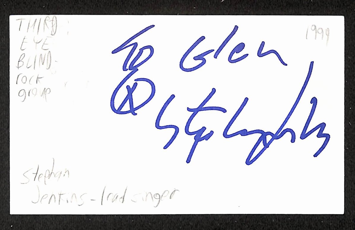 Stephan Jenkins Autographed/Signed 3x5 Index Card Third Eye Blind JSA BA209547