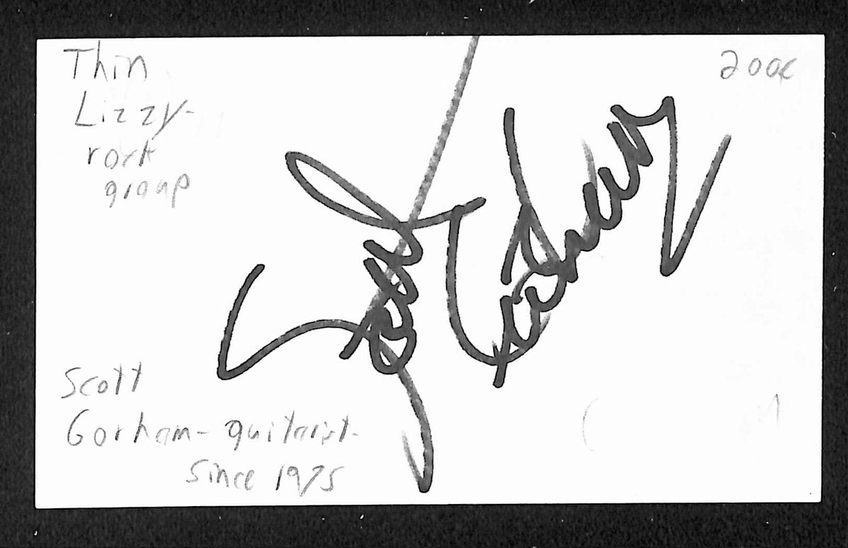 Scott Gorham Autographed/Signed 3x5 Index Card Thin Lizzy JSA BA209548
